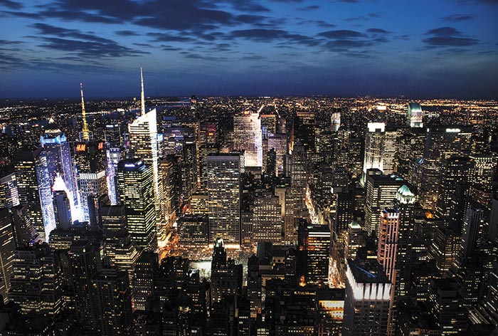 Night time view from the Empire State Building