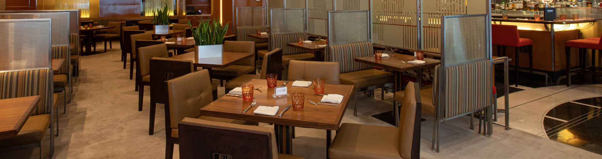 Main dining room at STATE grill and bar at the Empire State Building